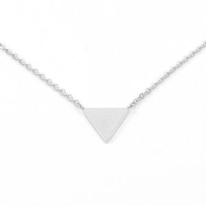 Silver Triangle Necklace Small Pendant Geometric